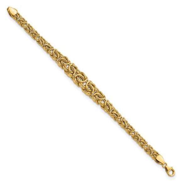 14k Gold Graduated Byzantine Bracelet: A Masterpiece of Craftsmanship & Elegance - Picture 3 of 4
